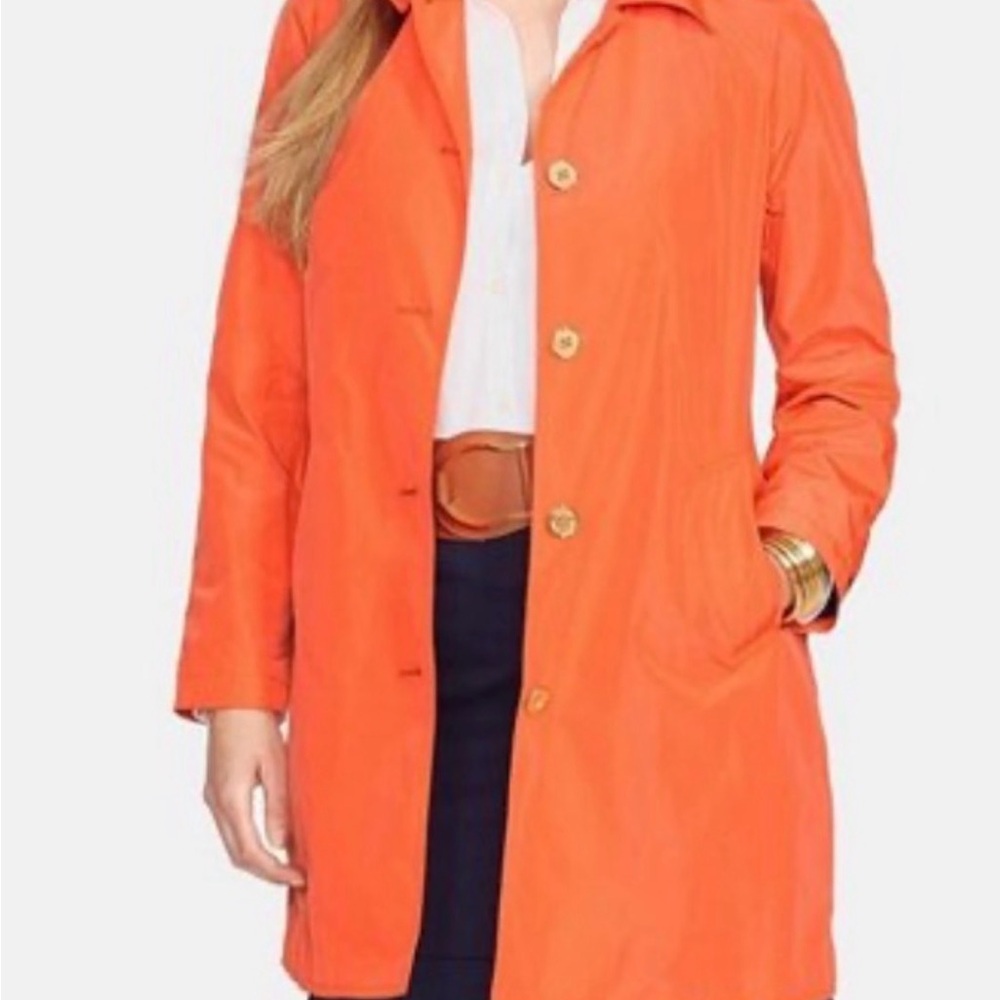 Lauren Ralph Lauren Orange Single-Breasted Trench Coat